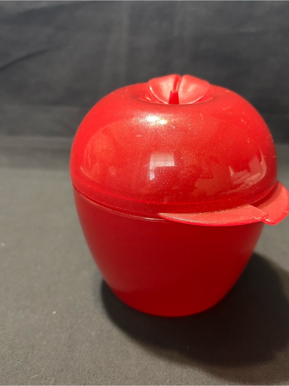 Tupperware Red Apple-Shaped Keeper Container